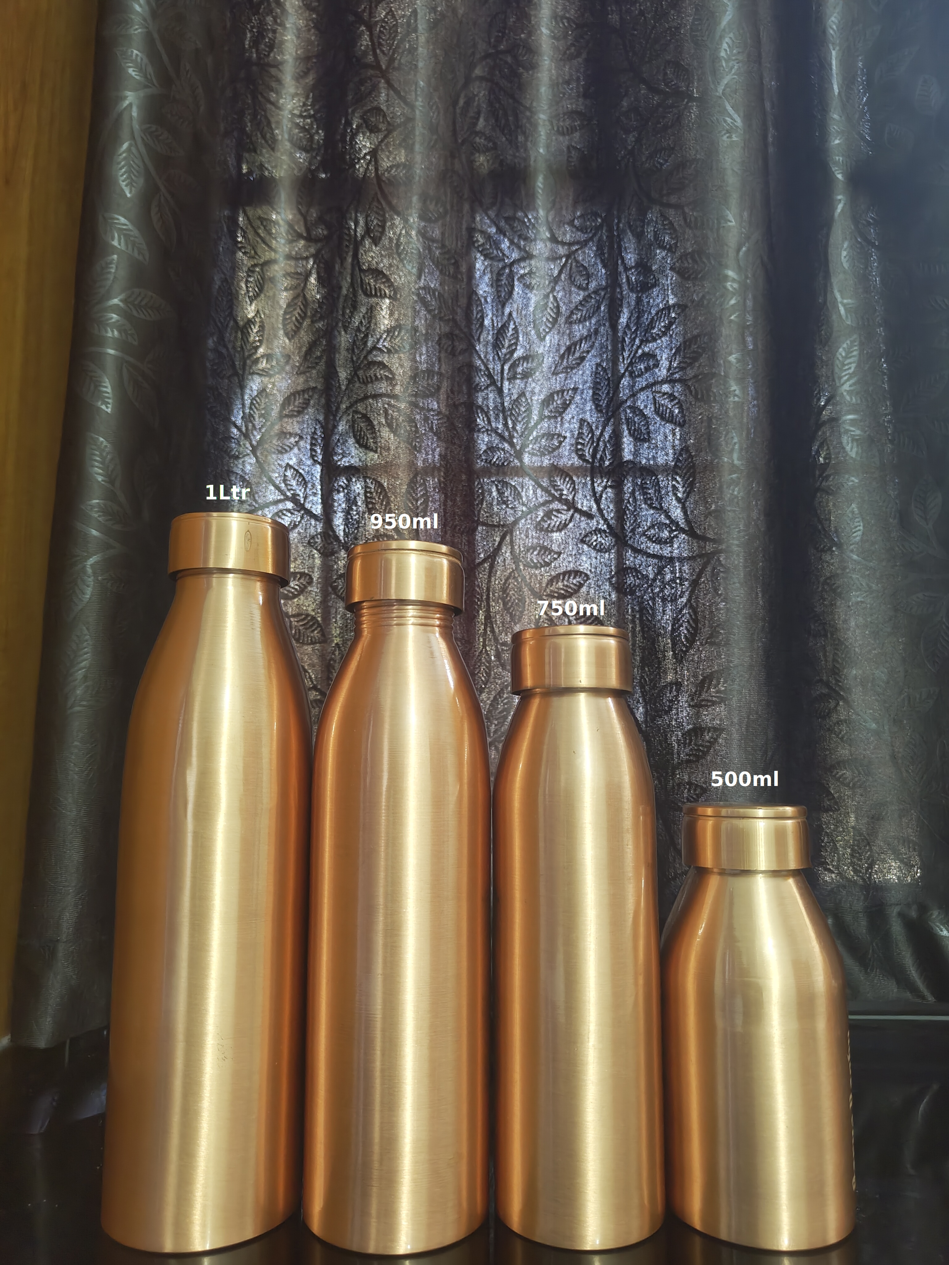 Copper bottles size chart